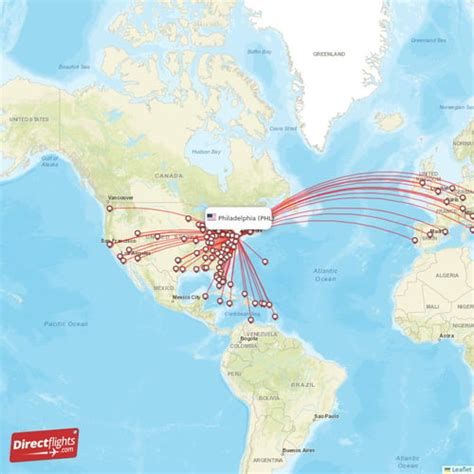 Direct flights from Philadelphia .